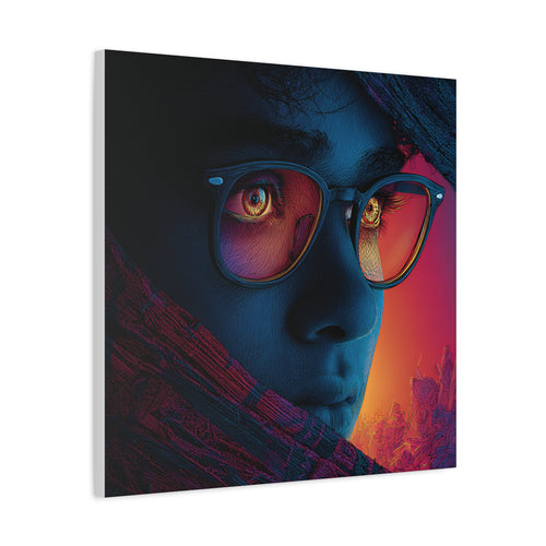 Gaze Matte Canvas Print — Surreal Portrait Wall Art