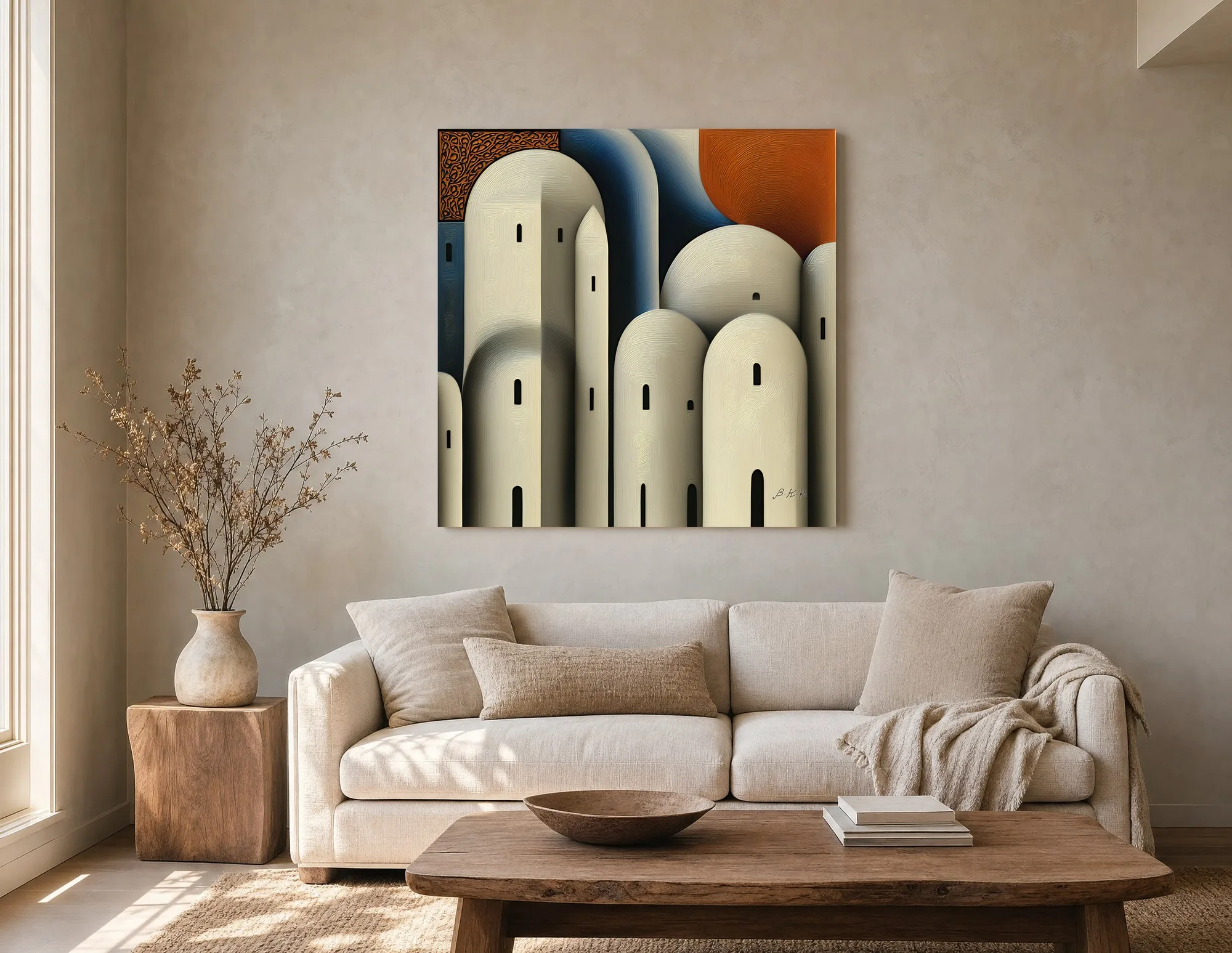 City of Ivory Domes by Bassem, canvas on a wall