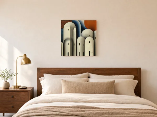 City of Ivory Domes by Bassem, canvas on a wall