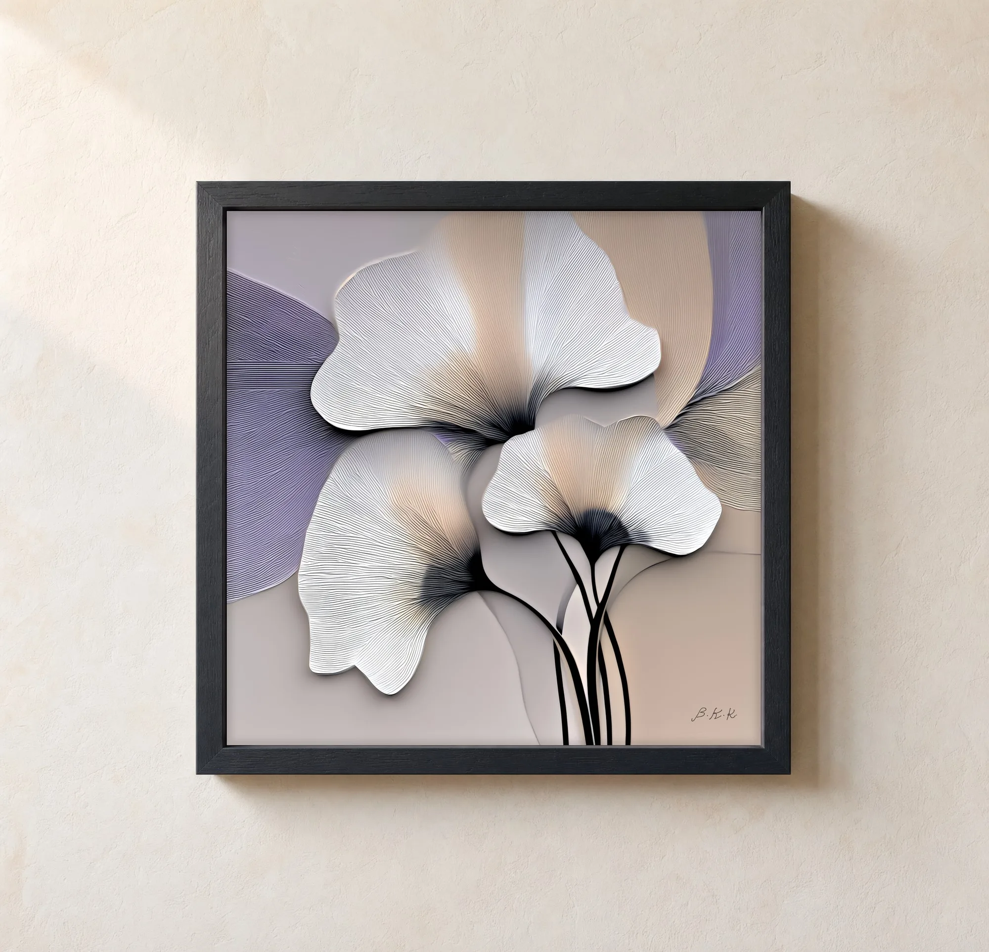 Ginkgo in Bloom by Bassem, framed print on a wall