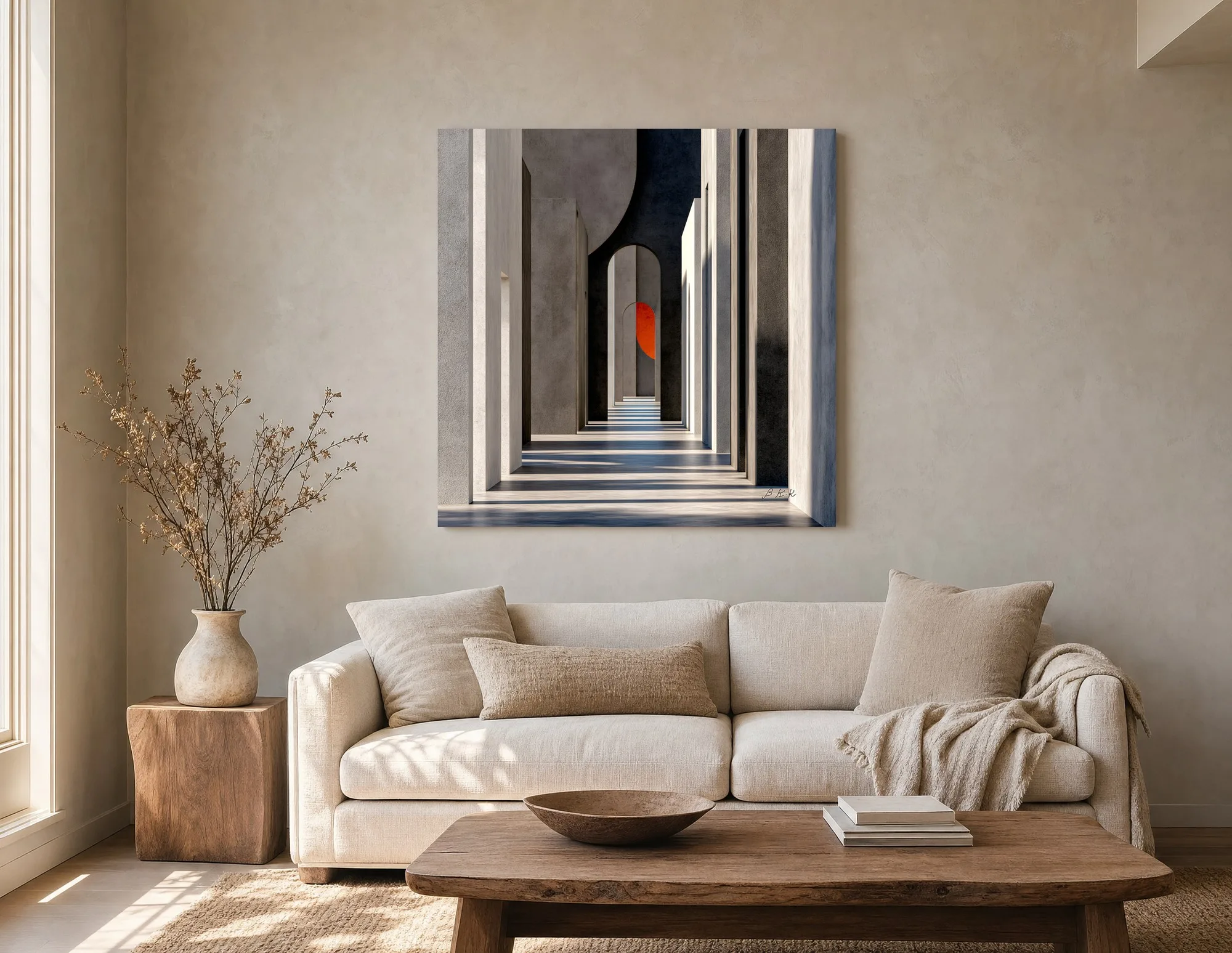 Corridor of Light by Bassem, canvas on a wall