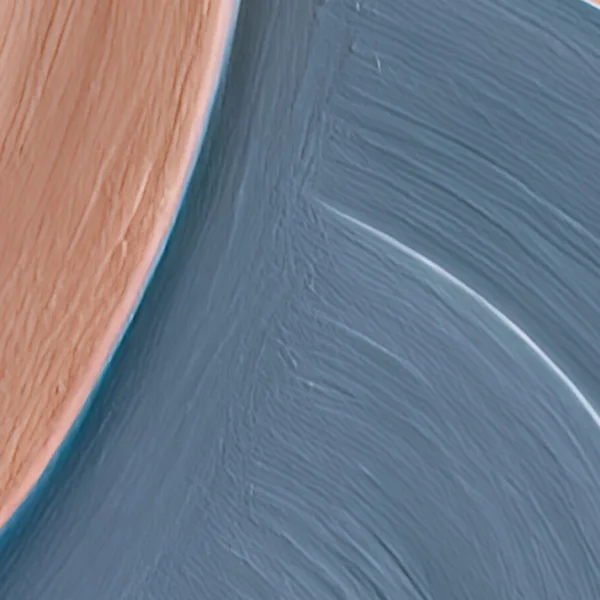 Peach and Teal Arcs by Bassem, detail at close range