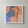 ba-0009-peach-and-teal-arcs-framed-3-thin-closeup-white-v4 Peach and Teal Arcs by Bassem, framed print on a wall