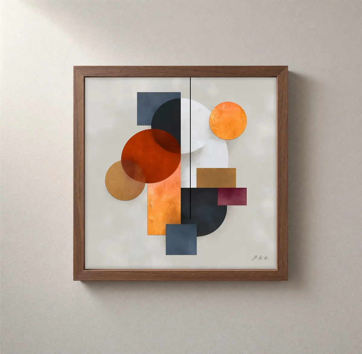 Balance on a Line by Bassem, framed print on a wall