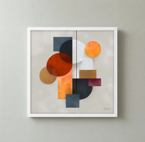 Balance on a Line by Bassem, framed print on a wall
