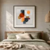 ba-0010-balance-on-a-line-print-3-room-bedroom-black-v6 Balance on a Line by Bassem, art print shown framed on a wall