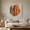 Tangerine Assembly by Bassem, canvas on a wall