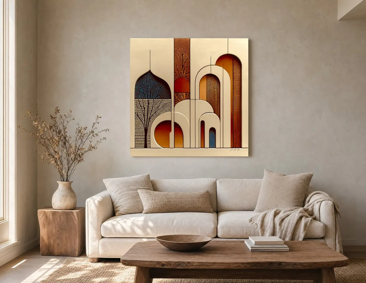 Arches and Branches by Bassem, canvas on a wall