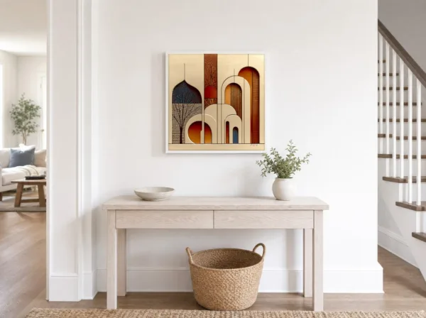 ba-0013-arches-and-branches-framed-4-thin-room-entry-white-v4 Arches and Branches by Bassem, framed print on a wall