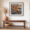 Golden Pinwheel by Bassem, art print shown framed on a wall