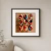 Playful Disc Grid by Bassem, art print shown framed on a wall