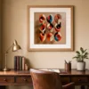 Playful Disc Grid by Bassem, art print shown framed on a wall