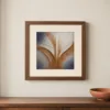 ba-0024-rust-leaf-relief-print-1-closeup-walnut-v6 Rust Leaf Relief by Bassem, art print shown framed on a wall