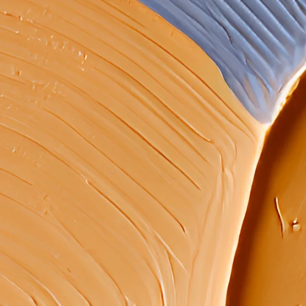 Ochre and Blue Fans by Bassem, detail at close range
