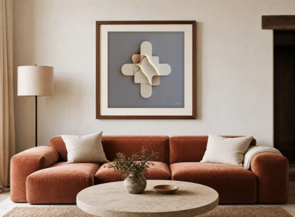 The Cream Fold by Bassem, art print shown framed on a wall
