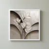 Three White Blooms by Bassem, framed print on a wall