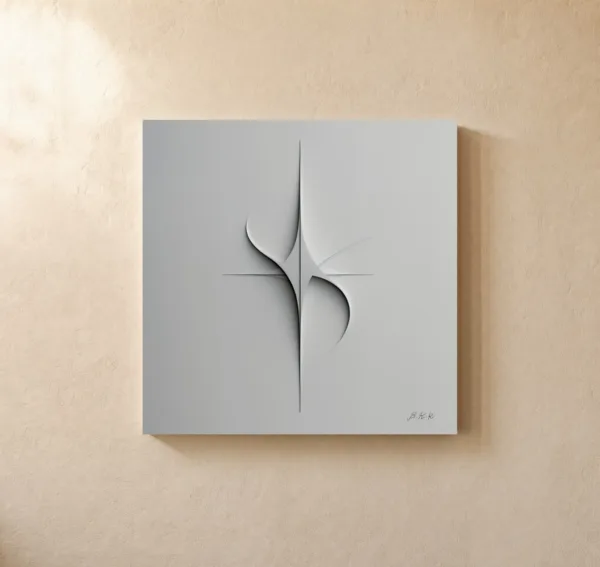 Star in Relief by Bassem, canvas on a wall