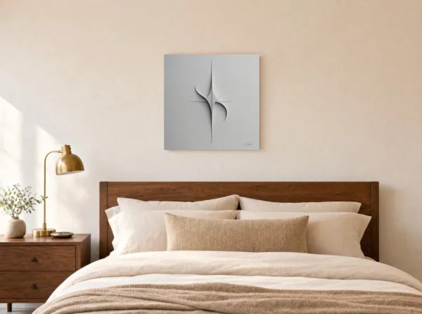 Star in Relief by Bassem, canvas on a wall