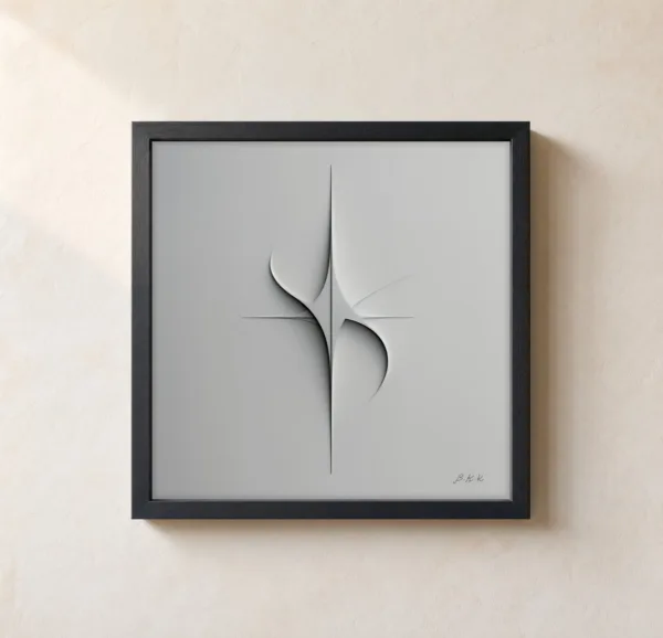 Star in Relief by Bassem, framed print on a wall