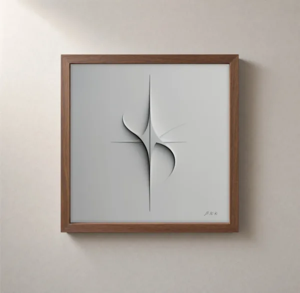 Star in Relief by Bassem, framed print on a wall