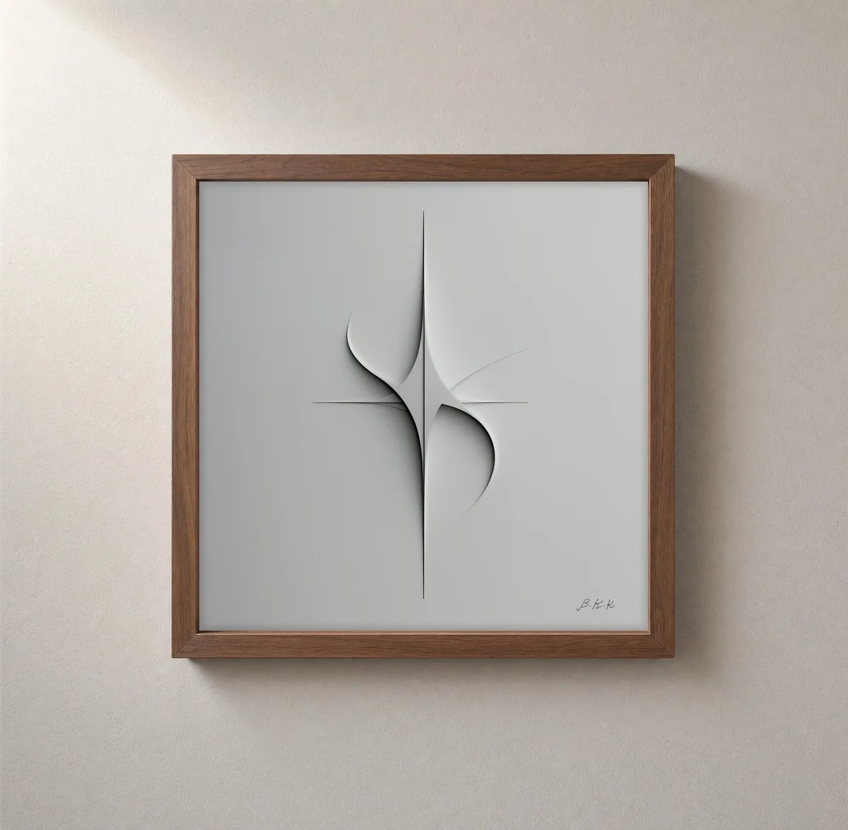 Star in Relief by Bassem, framed print on a wall