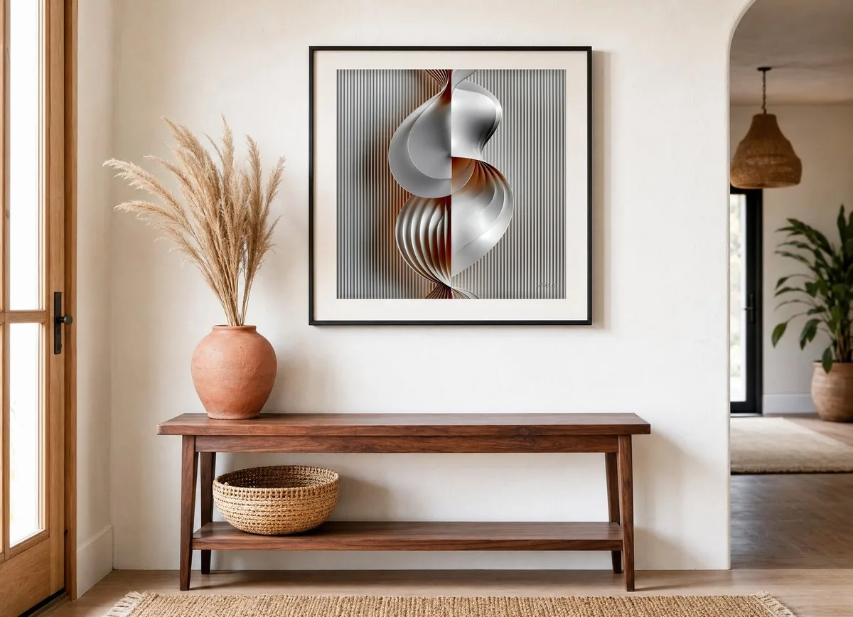 The Fluted Twist by Bassem, art print shown framed on a wall