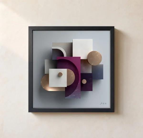 Plum and Bronze by Bassem, framed print on a wall
