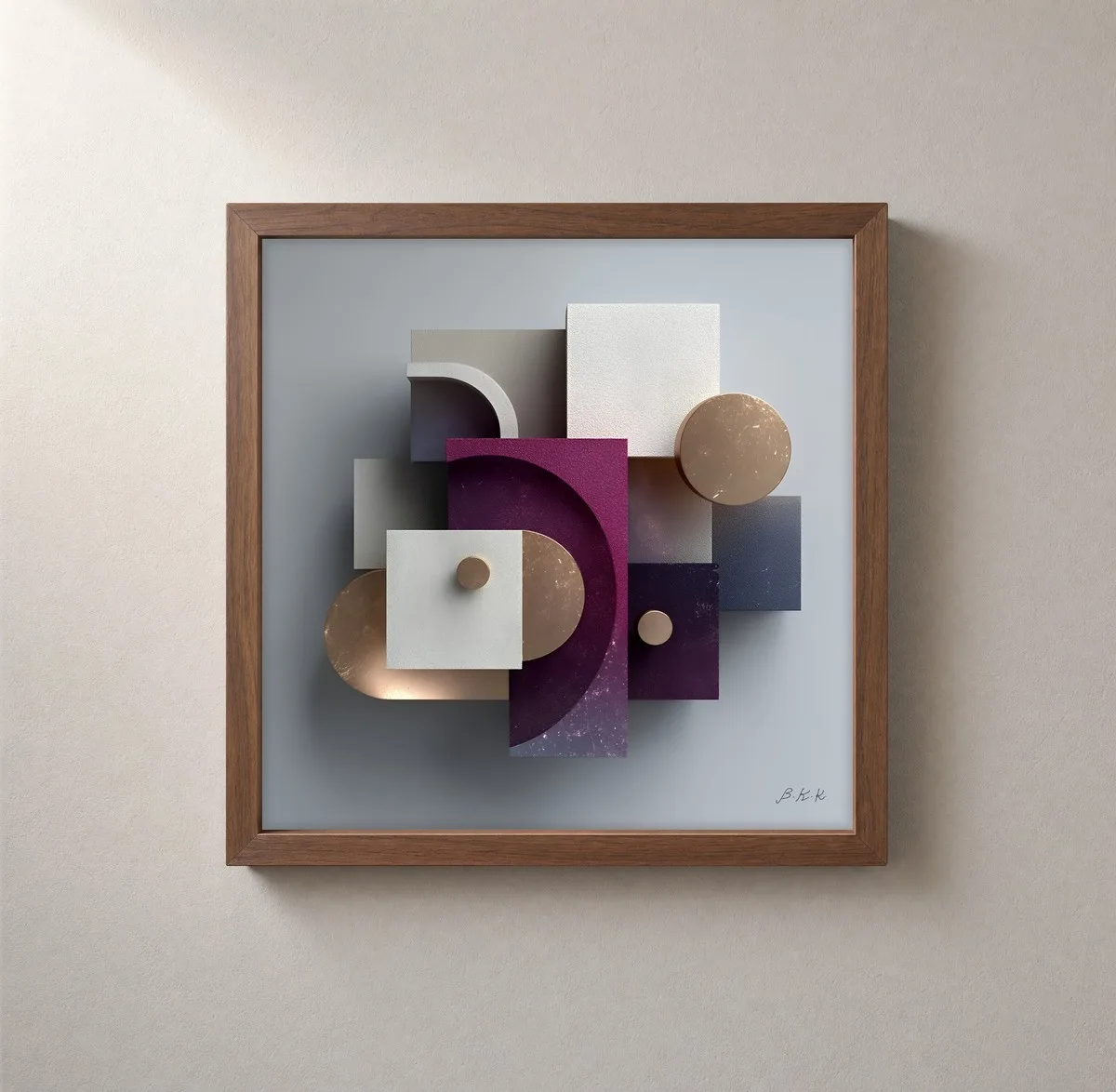 Plum and Bronze by Bassem, framed print on a wall