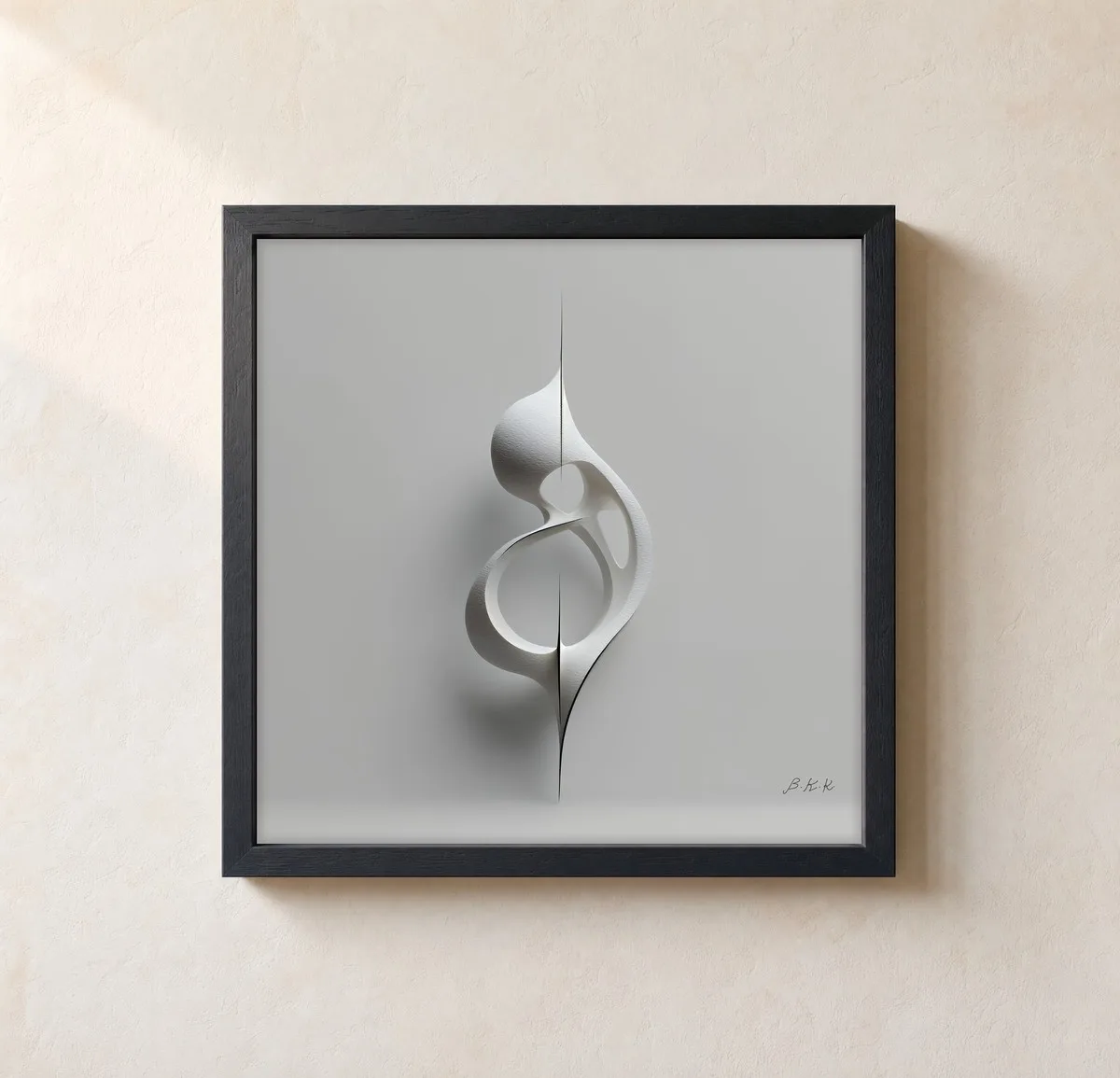 The Suspended Loop by Bassem, framed print on a wall