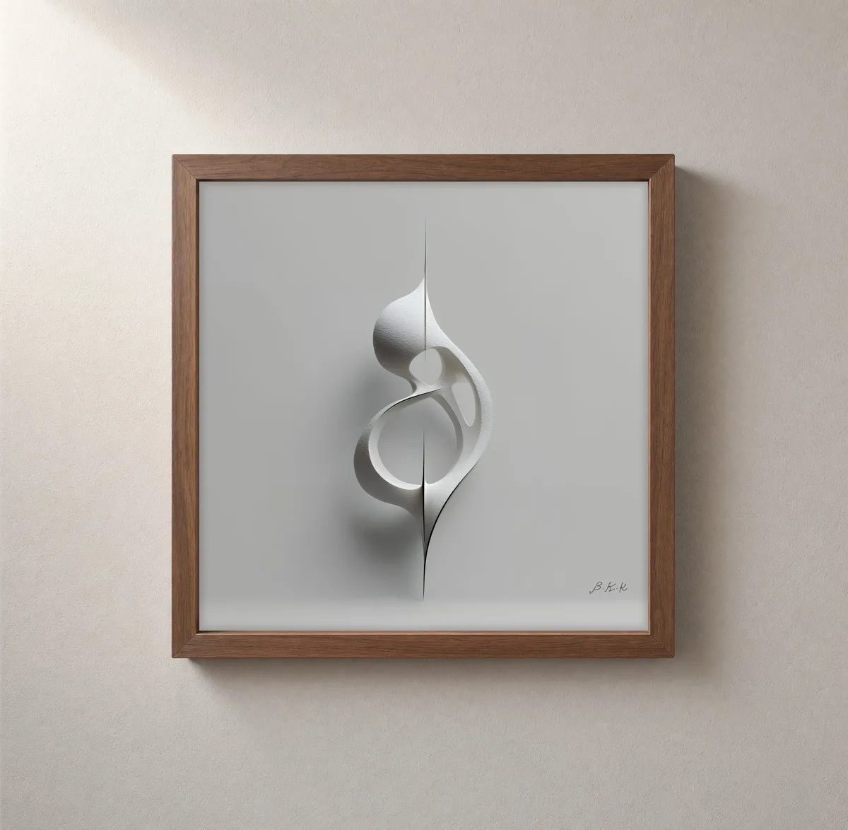 The Suspended Loop by Bassem, framed print on a wall