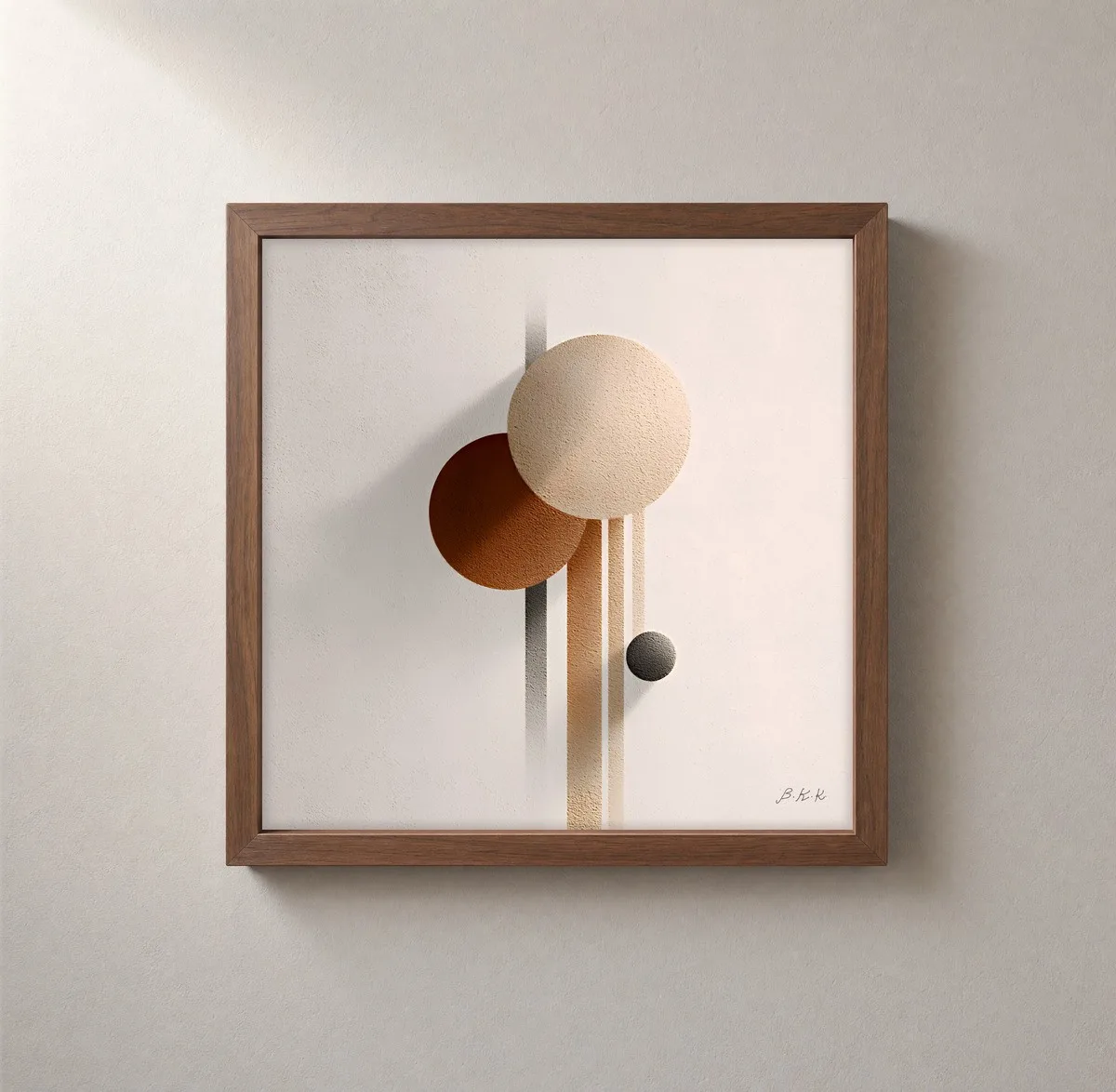 Sand and Rust by Bassem, framed print on a wall