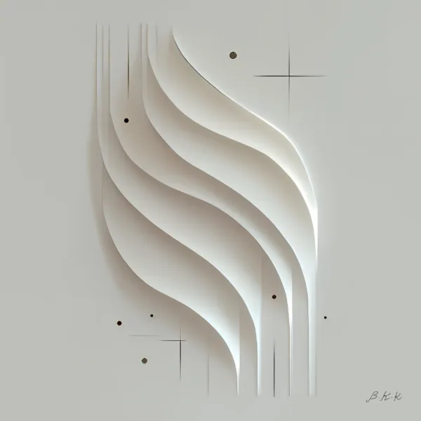Layered White Waves by Bassem, the full artwork