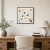 Soft Ivory Maze by Bassem, framed print on a wall