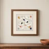 Soft Ivory Maze by Bassem, art print shown framed on a wall