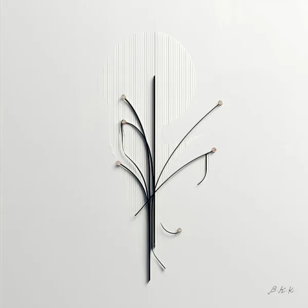Thin Stems in White by Bassem, the full artwork