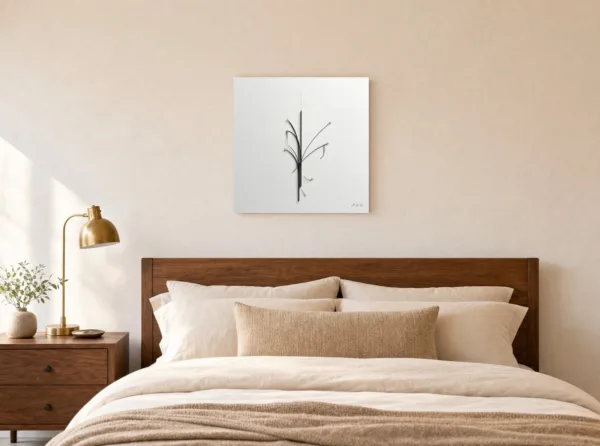 ba-0046-thin-stems-in-white-canvas-3-canvas-room-bedroom-white-v4 Thin Stems in White by Bassem, canvas on a wall