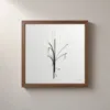 Thin Stems in White by Bassem, framed print on a wall