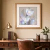 ba-0047-two-pearl-tulips-print-2-room-study-oak-v6 Two Pearl Tulips by Bassem, art print shown framed on a wall