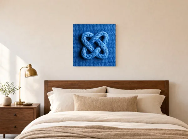 Cobalt Rope Knot by Bassem, canvas on a wall