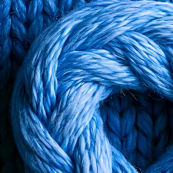 Cobalt Rope Knot by Bassem, detail at close range