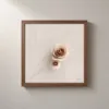 ba-0050-two-linen-roses-framed-2-thin-closeup-walnut-v4 Two Linen Roses by Bassem, framed print on a wall