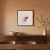 ba-0050-two-linen-roses-framed-4-thin-room-dining-walnut-v4 Two Linen Roses by Bassem, framed print on a wall
