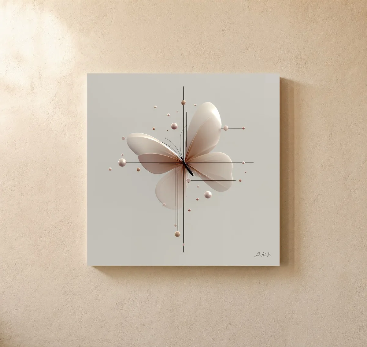 Pearl Butterfly by Bassem, canvas on a wall