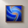 Cobalt Whirl by Bassem, framed print on a wall