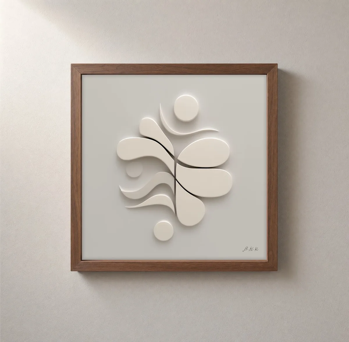 Ivory Petal Relief by Bassem, framed print on a wall