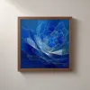 Sapphire Peony by Bassem, framed print on a wall