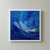 Sapphire Peony by Bassem, framed print on a wall