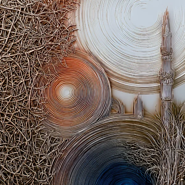 Spire Among Ripples by Bassem, the full artwork