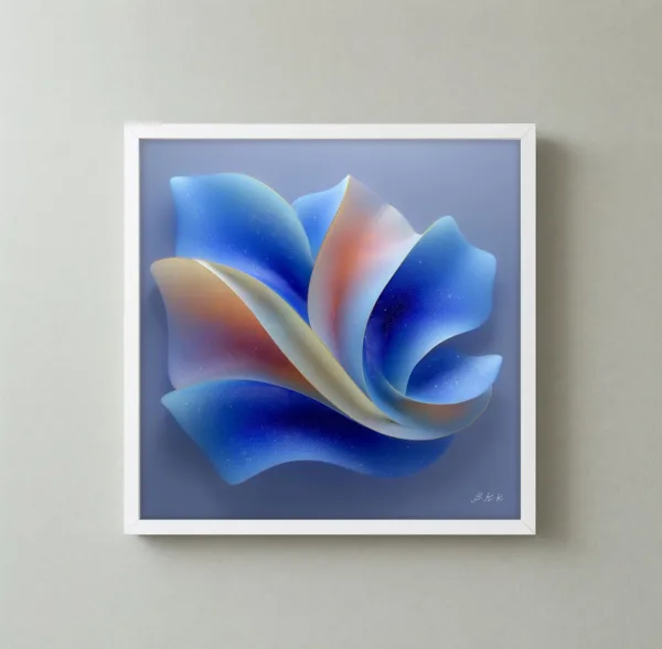 ba-0058-stardust-petals-framed-3-thin-closeup-white-v4 Stardust Petals by Bassem, framed print on a wall