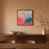 Curled Ribbon Garden by Bassem, framed print on a wall